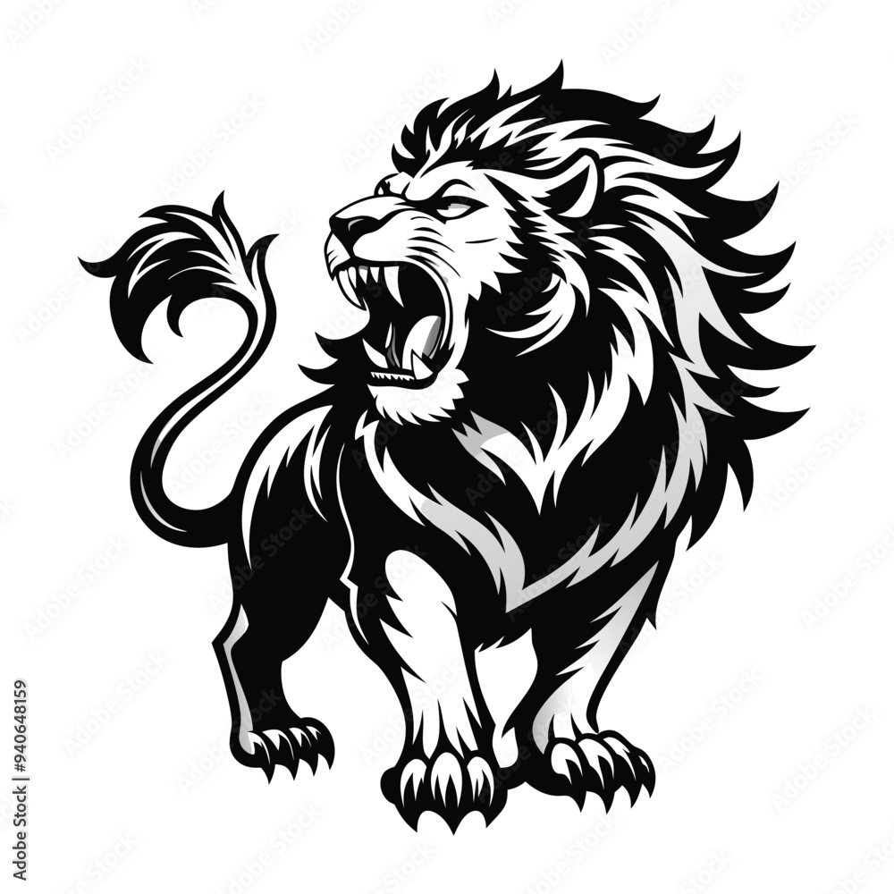 Obraz premium lion silhouette vector