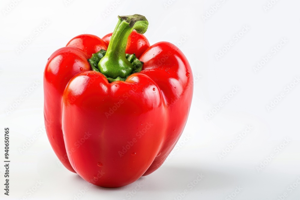 A fresh and delicious red bell pepper, isolated on white background A fresh and delicious red bell pepper, isolated on white background