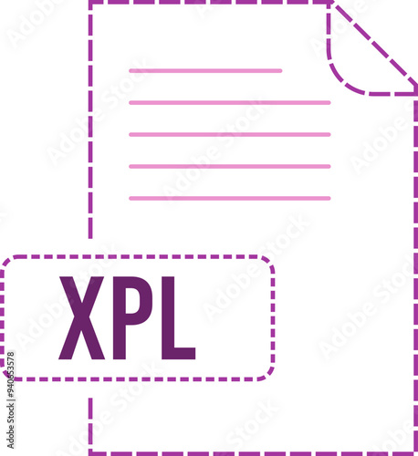XPL File format icon dashed outline photo
