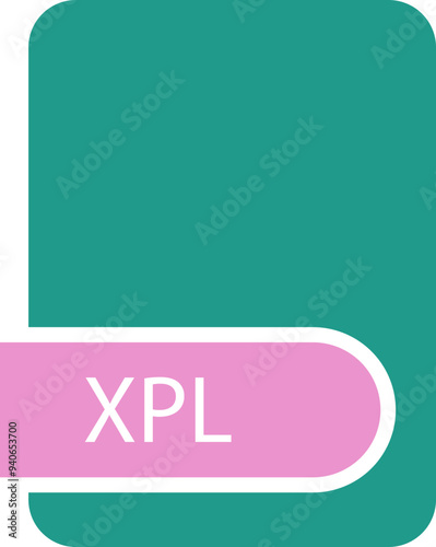 XPL File format icon with contour photo