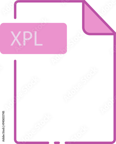 XPL File format minimal icon outline photo