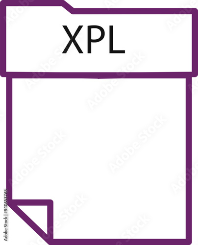 XPL File format minimal icon with thick outline photo