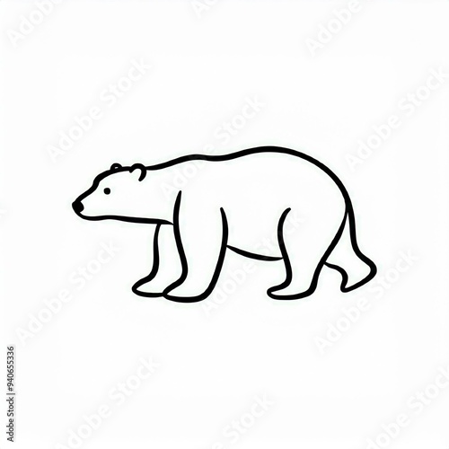 polar bear black icon isolated on white