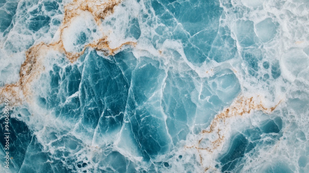 Naklejka premium Close-up of blue and white marble with intricate veins.