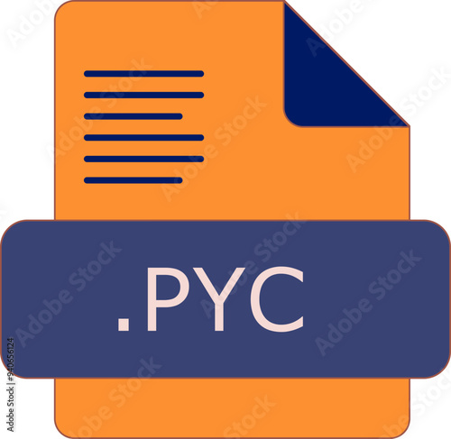 PYC File extension icon insidse fill with lines fill
