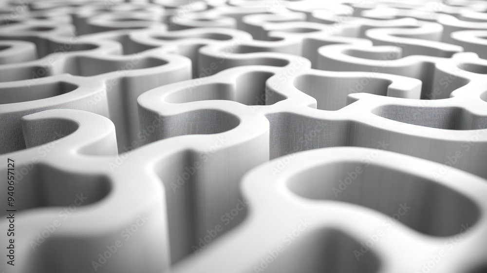 Obraz premium Abstract White Maze
