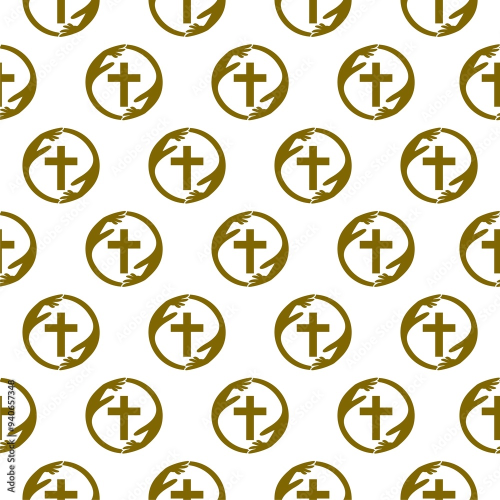 Faith care icon seamless pattern isolated on white background Faith care icon seamless pattern isolated on white background