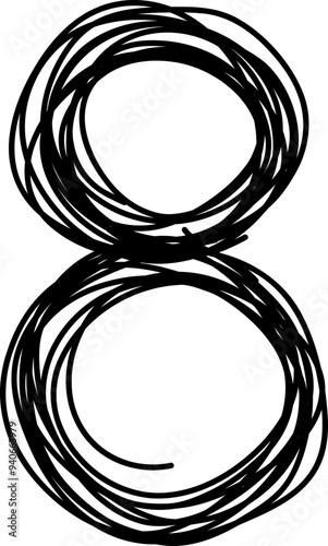 pen scribble doodle letter number 8 eight
