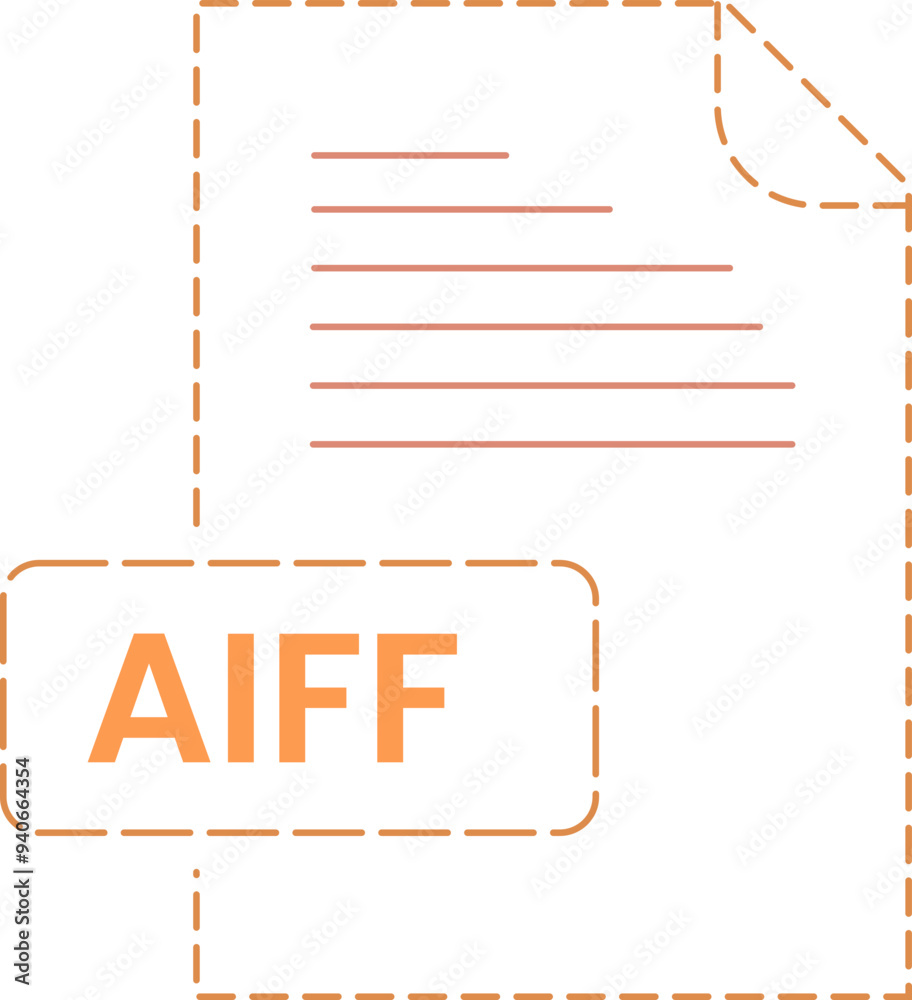 AIFF icon black rounded dashed outline AIFF icon black rounded dashed outline