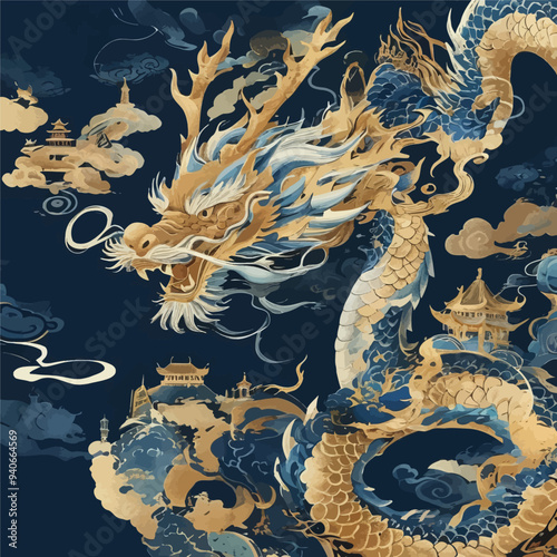 Dragon's Breath: A Fantastical Chinese Dragon Artwork