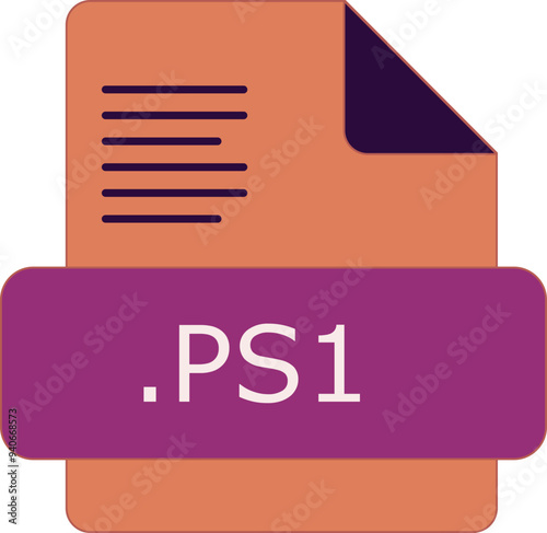 PS1 File extension icon insidse fill with lines fill