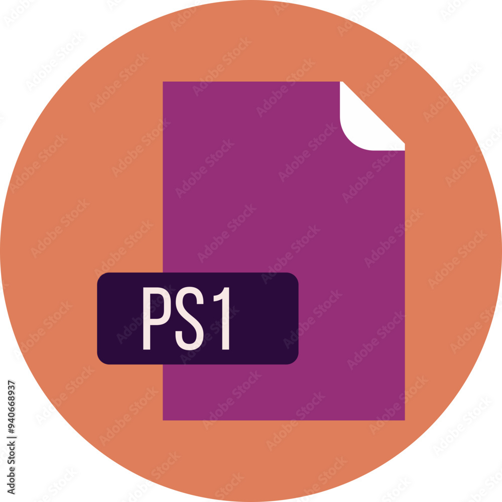 PS1 File format icon rounded circle BG PS1 File format icon rounded circle BG