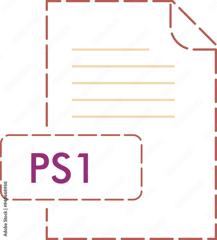 PS1 File format icon rounded dashed outline PS1 File format icon rounded dashed outline