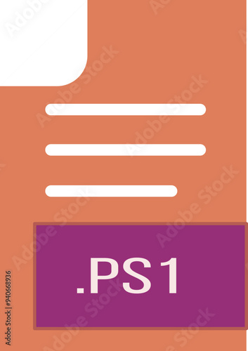 PS1 File format icon outline and fill