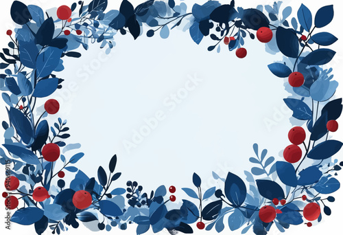 Fruit-filled floral border with a white center