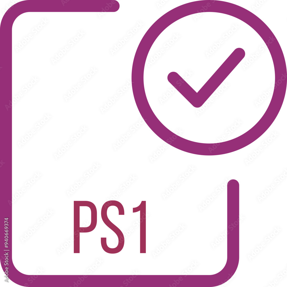 PS1 File icon with bold outline PS1 File icon with bold outline