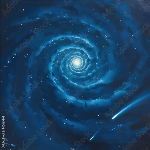 Galactic Nebula with Starburst and Cosmic Debris