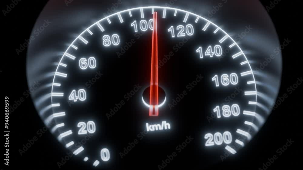 The needle on the car's speedometer is over 200 km/h. The needle on the car's speedometer is over 200 km/h.