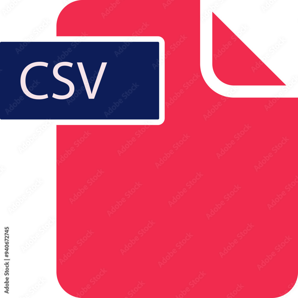 CSV File format icon rounded shapes and spacing CSV File format icon rounded shapes and spacing