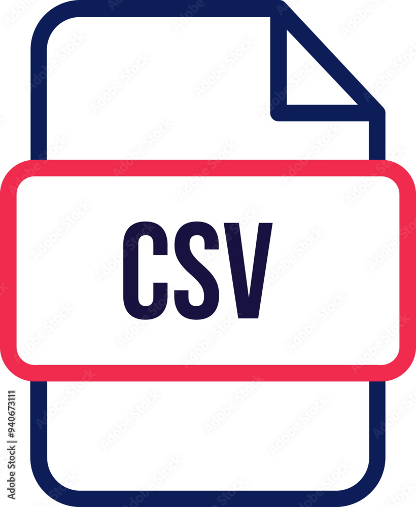 CSV File icon with bold outline CSV File icon with bold outline