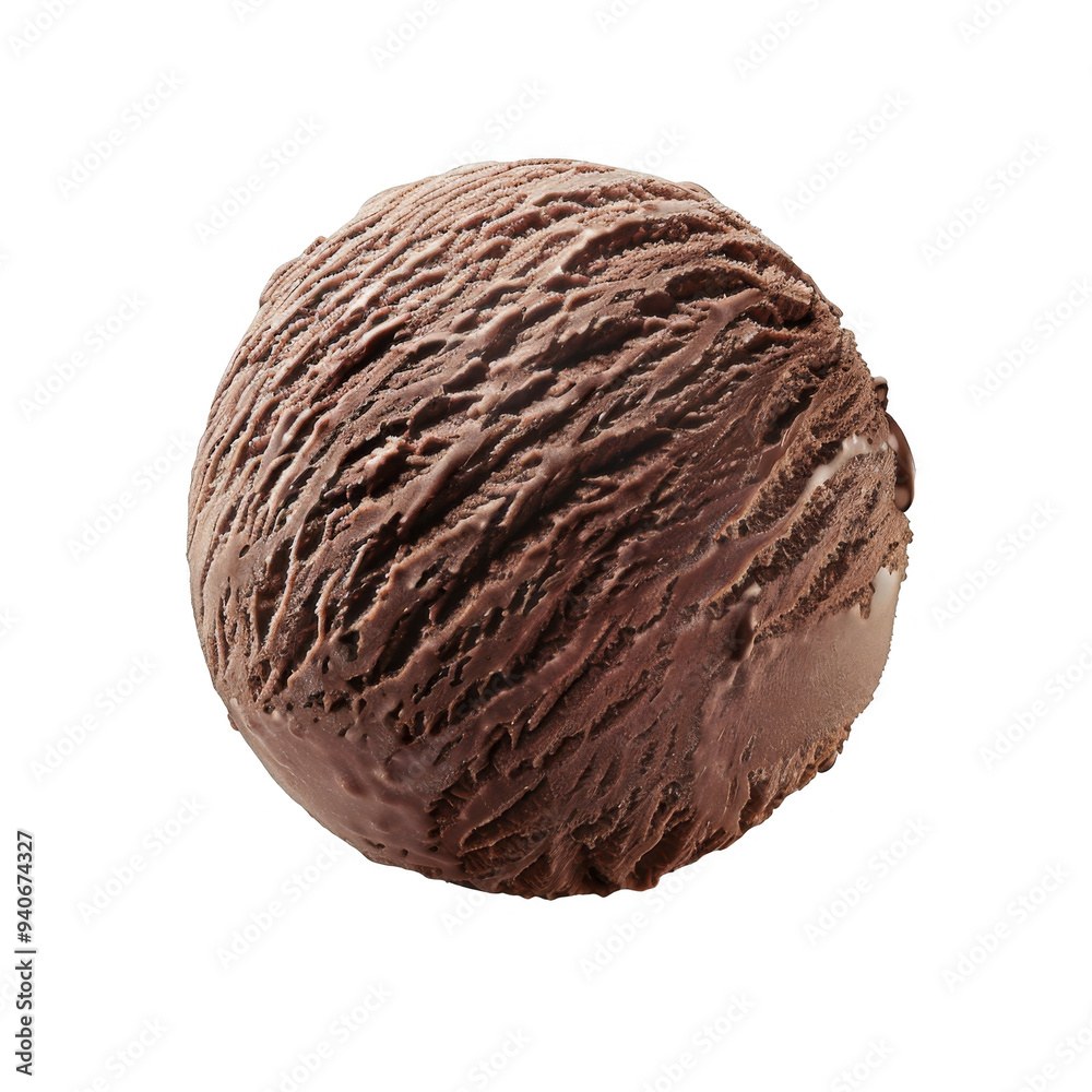 Chocolate Ice Cream Ball Isolated on a Transparent Background Chocolate Ice Cream Ball Isolated on a Transparent Background