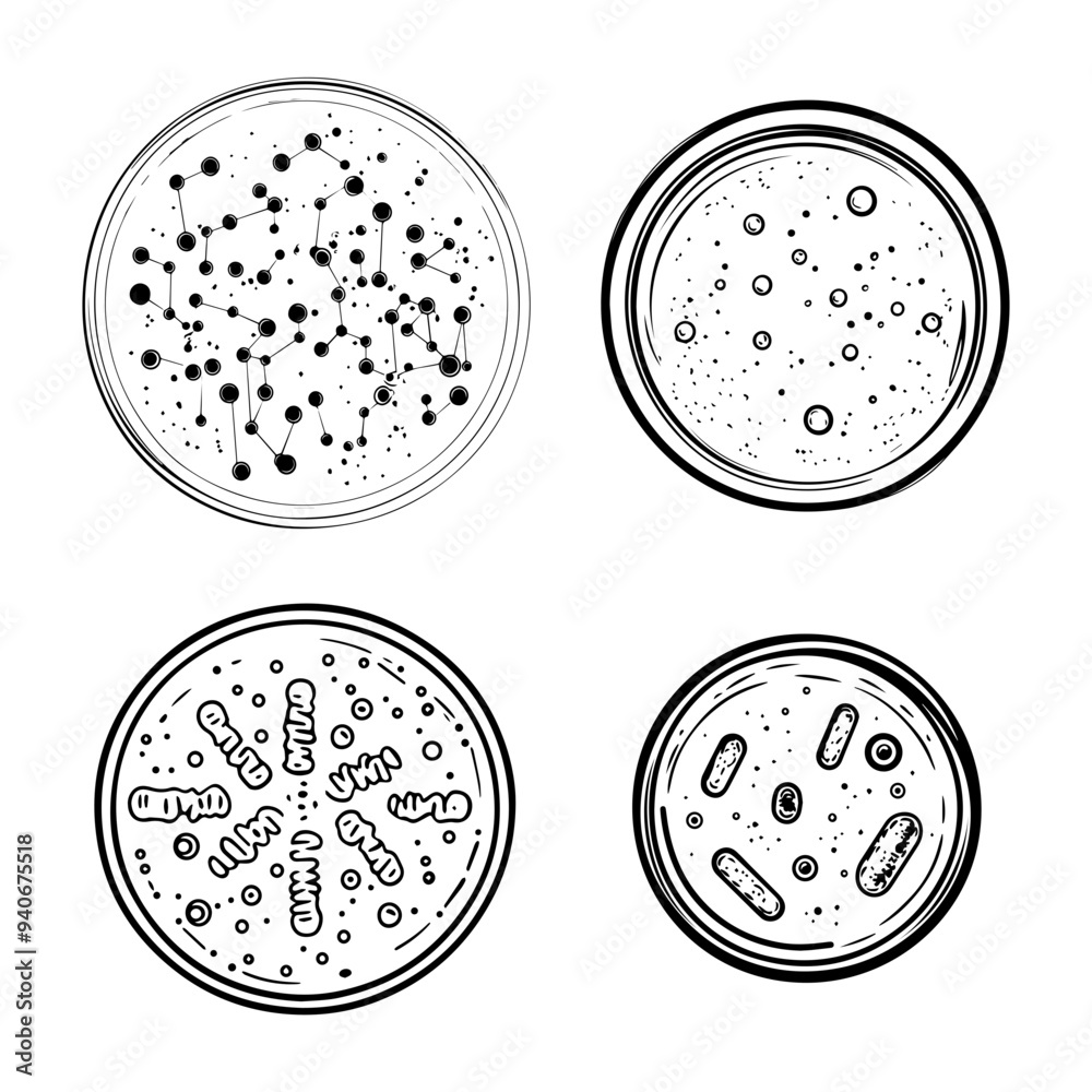 Fototapeta premium black and white vector illustration of icons around world cancer day
