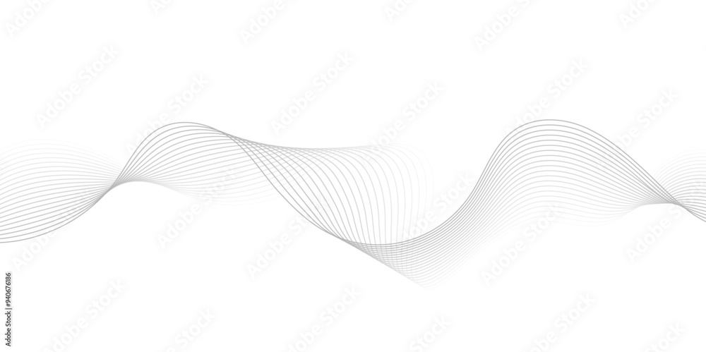 Fototapeta premium Abstract gray wave dynamic curve lines background. Energy technology concept modern backdrop design for business, presentation, banner.