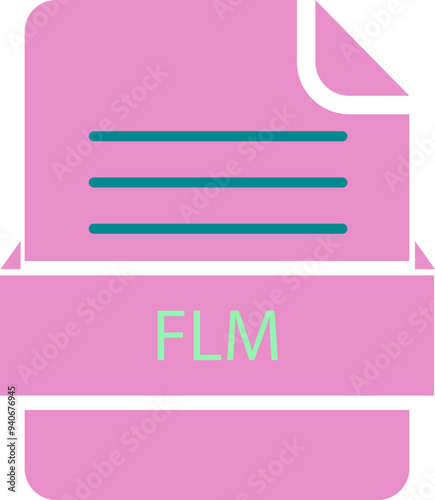 FLM File icon black color and lines