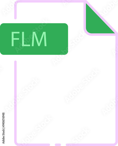 FLM File format minimal icon outline