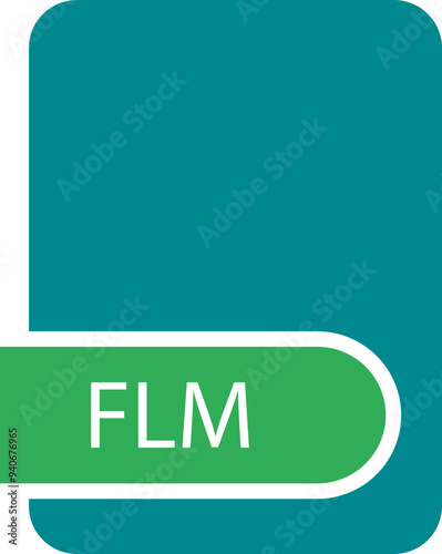 FLM File format icon with contour