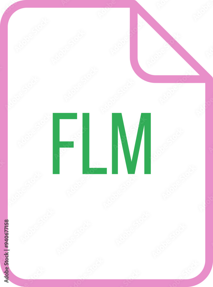 FLM File icon fill rounded corners bold outline FLM File icon fill rounded corners bold outline