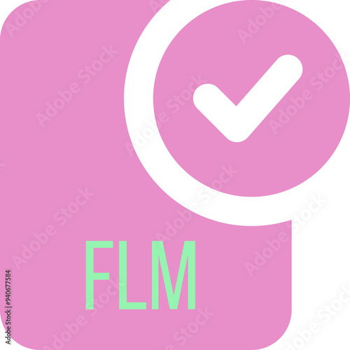 FLM ip file icon with black checked mark