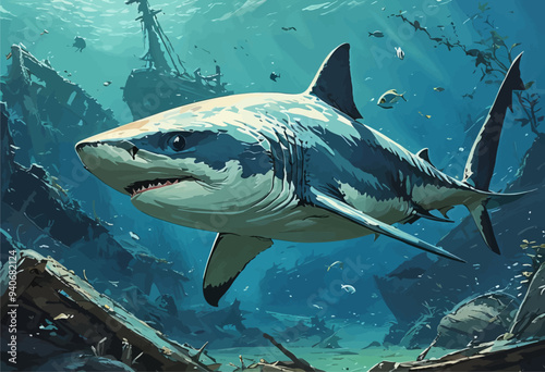Underwater Adventure: A Shark's Perspective