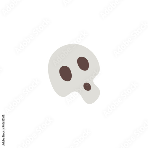 Human skull vector cartoon icon, scull braincase bones, Witch sign, Wicca pagan faith symbol, esoteric and occult item