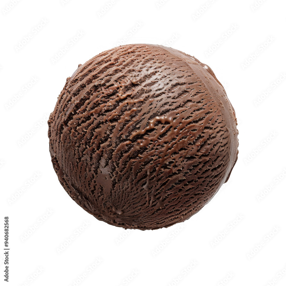 Chocolate Ice Cream Ball Isolated on a Transparent Background Chocolate Ice Cream Ball Isolated on a Transparent Background