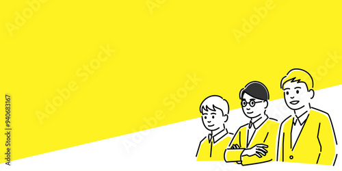 ビジネスパーソン男性3人のイラスト素材