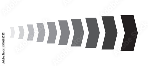 Acceleration arrow icon, turn sign. Vector Illustration.