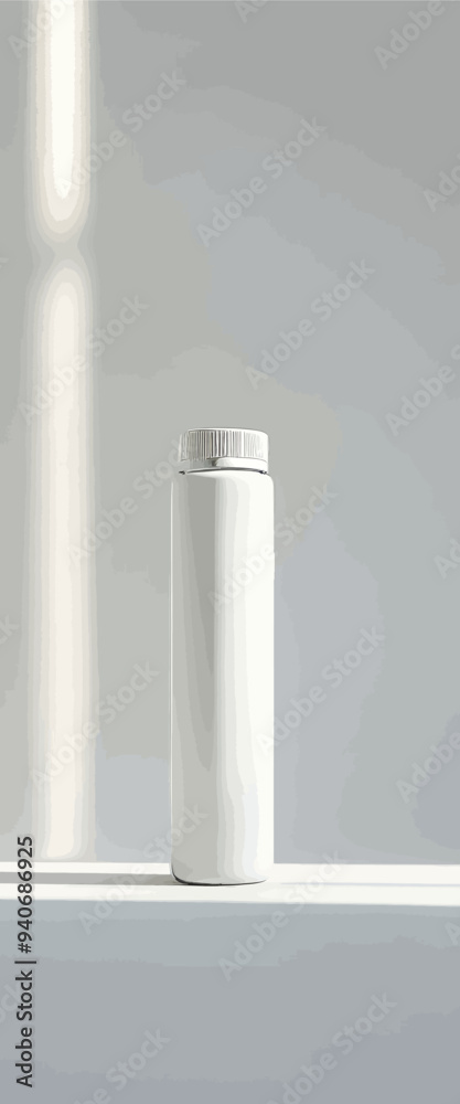 White pill bottle with silver cap White pill bottle with silver cap