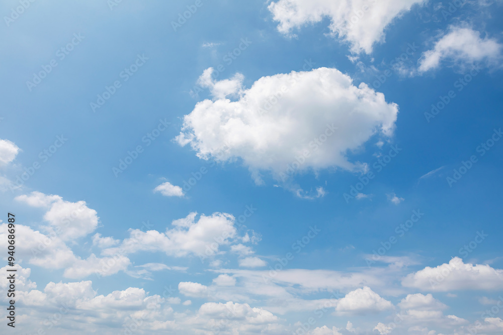 Fototapeta premium Clear Blue Sky with White Clouds