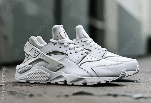 White Sneakers with Lace-up Design and Puncture-Proof Soles