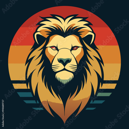  Lion head illustration for T-shirt design 