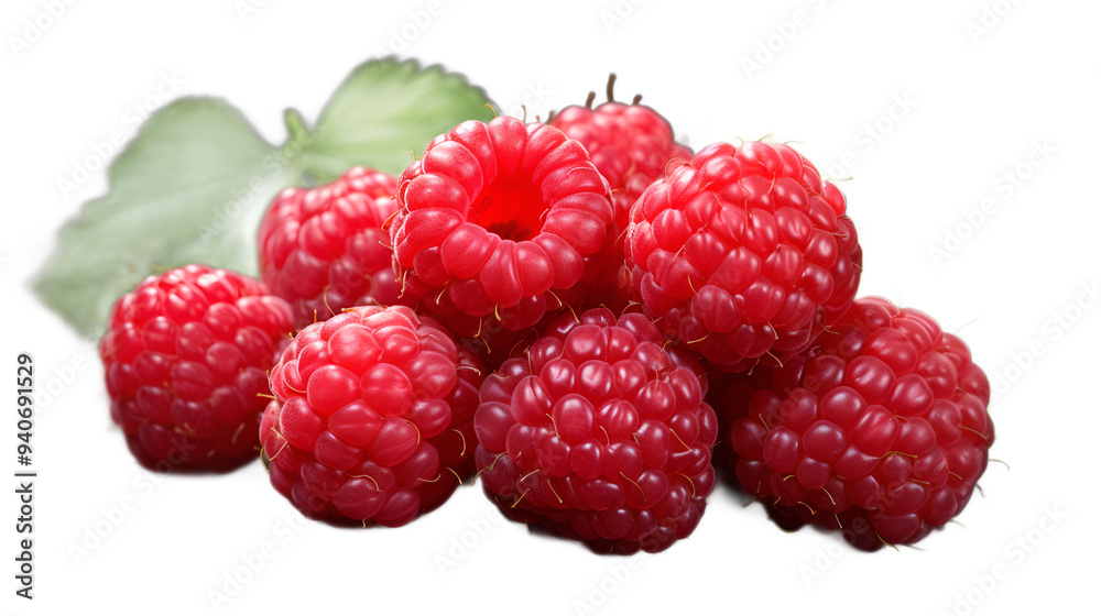 a group of raspberries with leaves
a group of raspberries with leaves