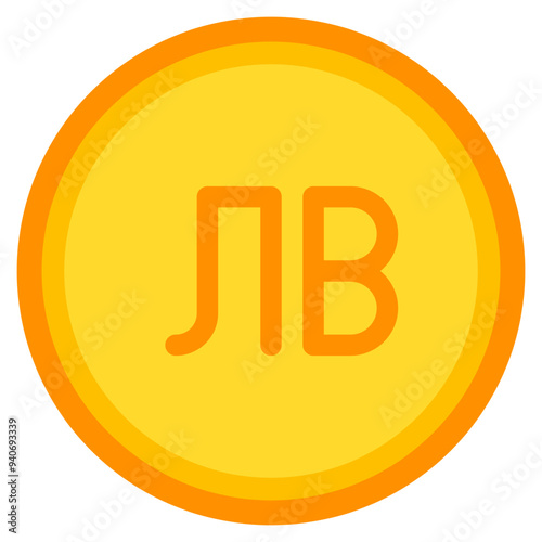 Bulgarian lev, coin, currency, money, cash Icon