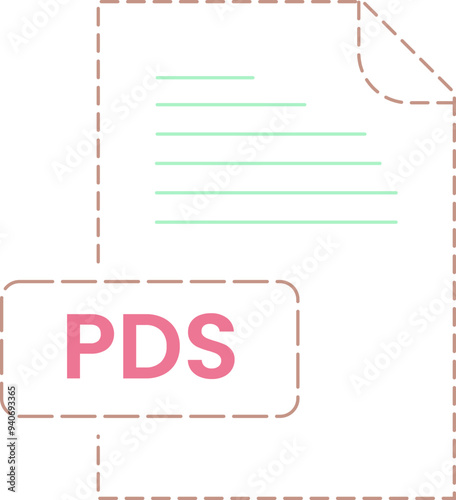 PDS icon black rounded dashed outline