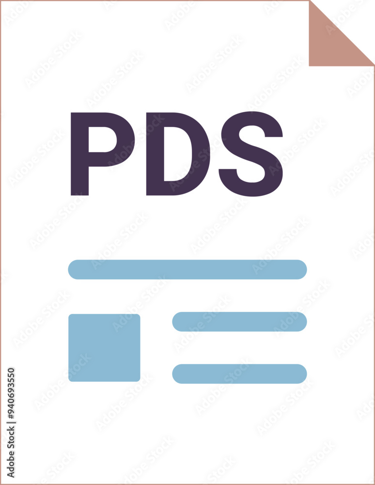 PDS with deep and minimal colors and folded icon PDS with deep and minimal colors and folded icon