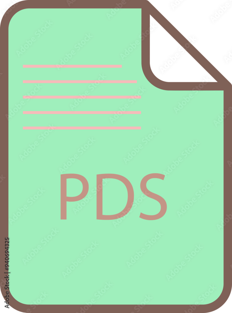 PDS File icon fill rounded corners bold outline PDS File icon fill rounded corners bold outline