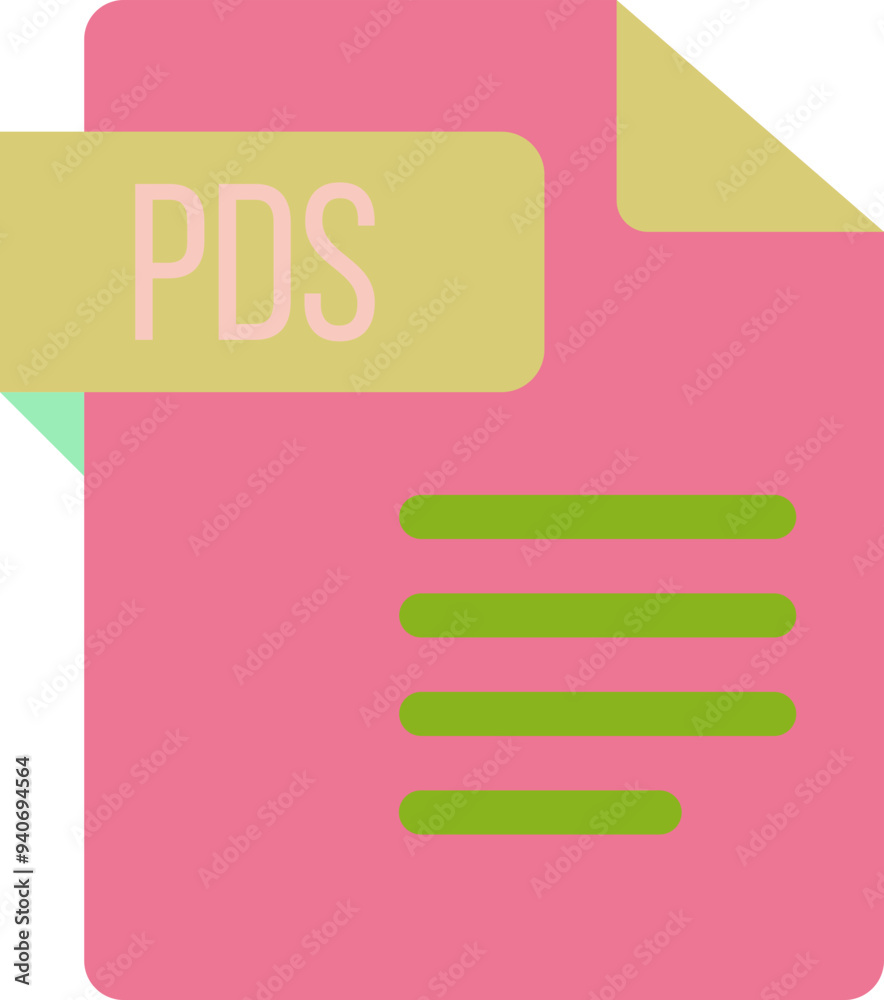 PDS File icon with dark ciolor and folded doc PDS File icon with dark ciolor and folded doc