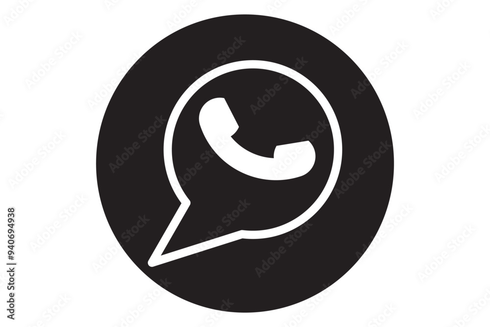 Whatsapp icon logo vector on white background