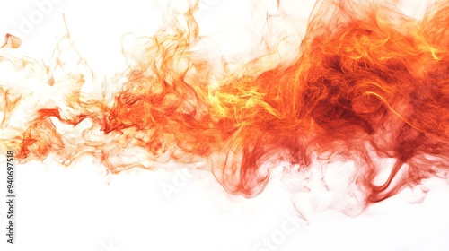 Fire Burst: A burst of flame, with tongues of fire reaching out in all directions, sharply contrasted against a white background.
 photo