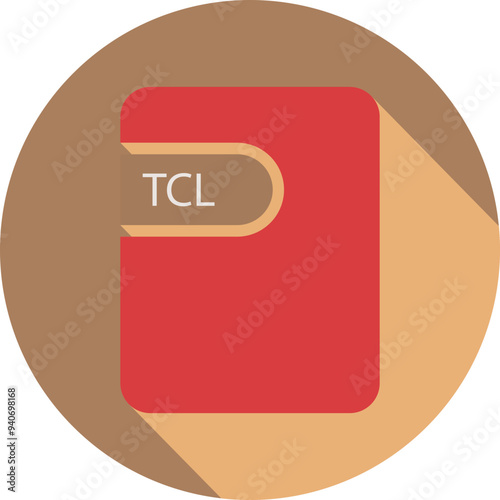 TCL File icon black shadow with rounded corners in circular shape